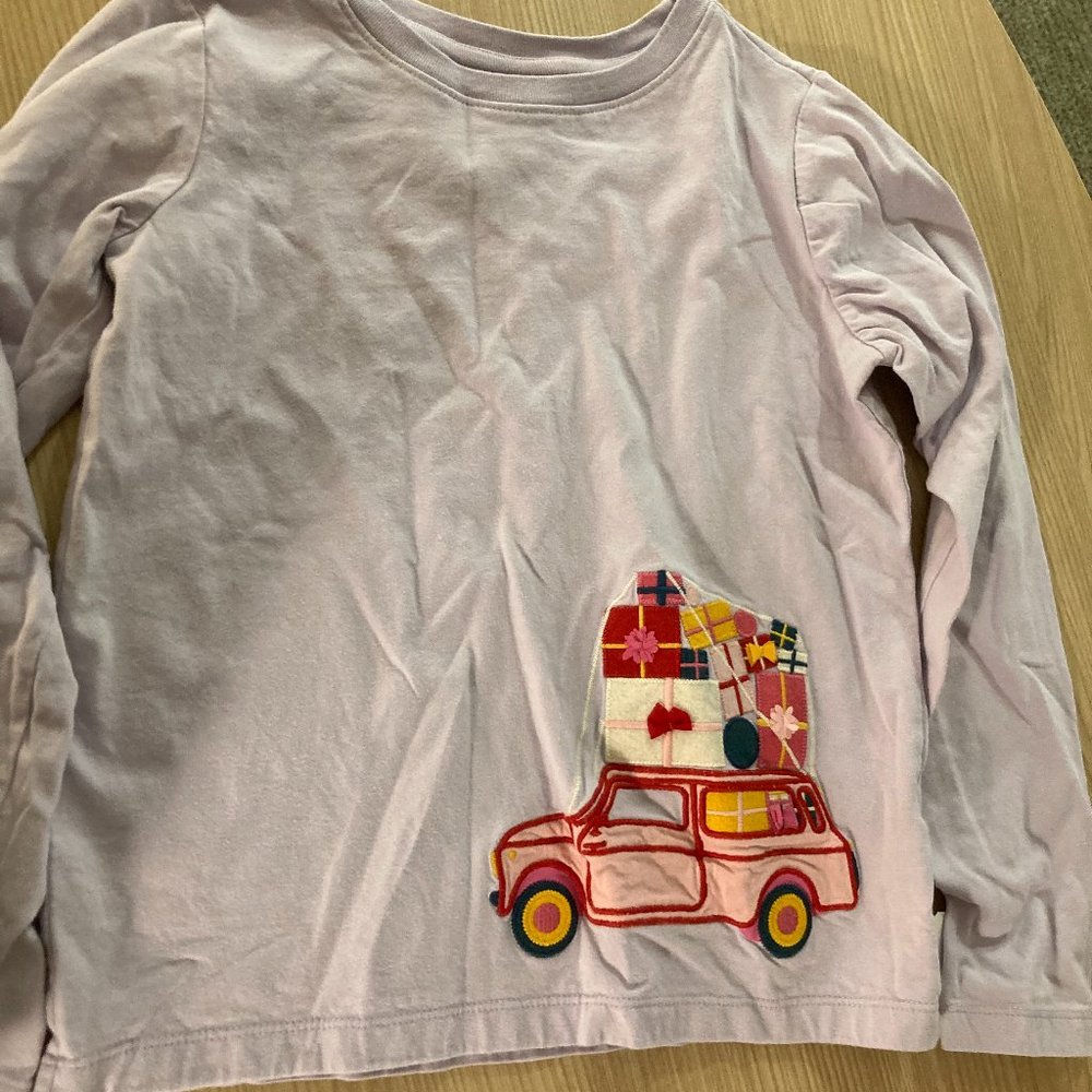 Hanna Andersson Sueded Jersey Art Tee Soft Violet 10 140 CM Car Presents Graphic